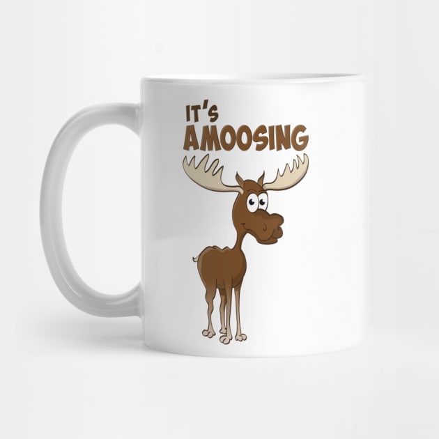 ‘It’s Amoosing” - vector illustration of a moose by Stefs-Red-Shop